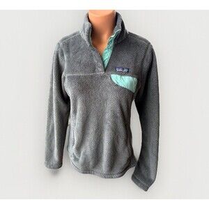 Patagonia Women's Re-Tool Snap-T Pullover Gray Teal Size M Fleece
